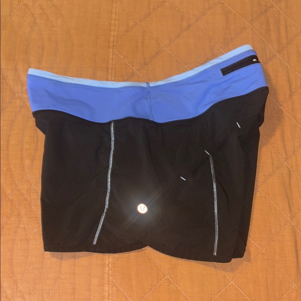 Black and lavender periwinkle  Athletic Shorts with liner size 4